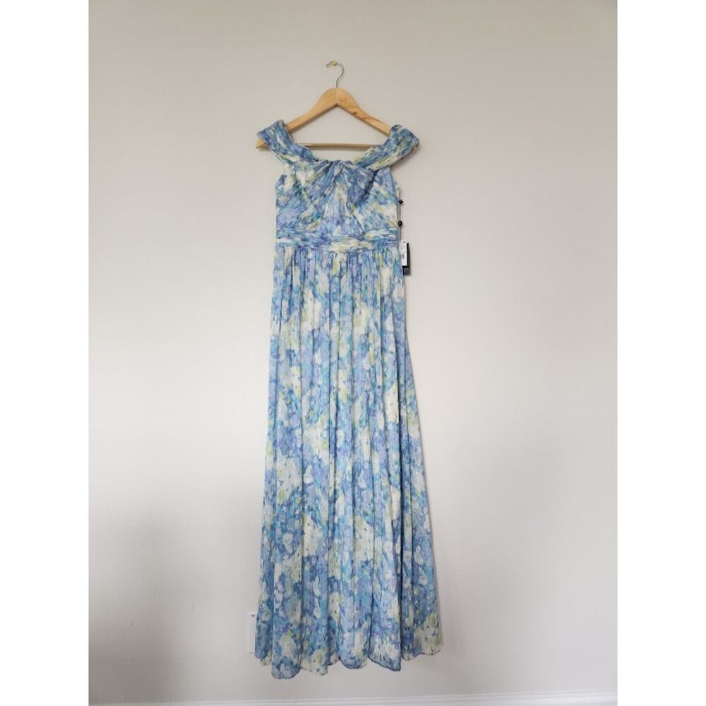 Adrianna Papell Off‎ the Shoulder Chiffon Gown | Size 2
